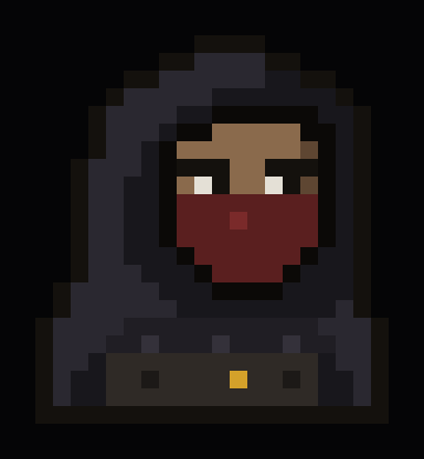 Rogue class portrait from the browser RPG PEON