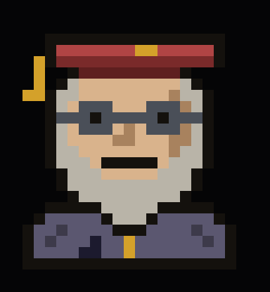 Scholar class portrait from the browser RPG PEON