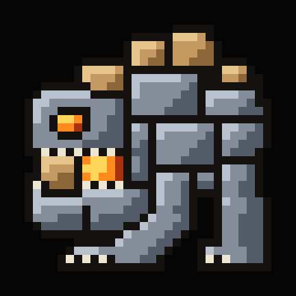 Varek the Stone-Eater, a weekly raid threat in the browser RPG PEON